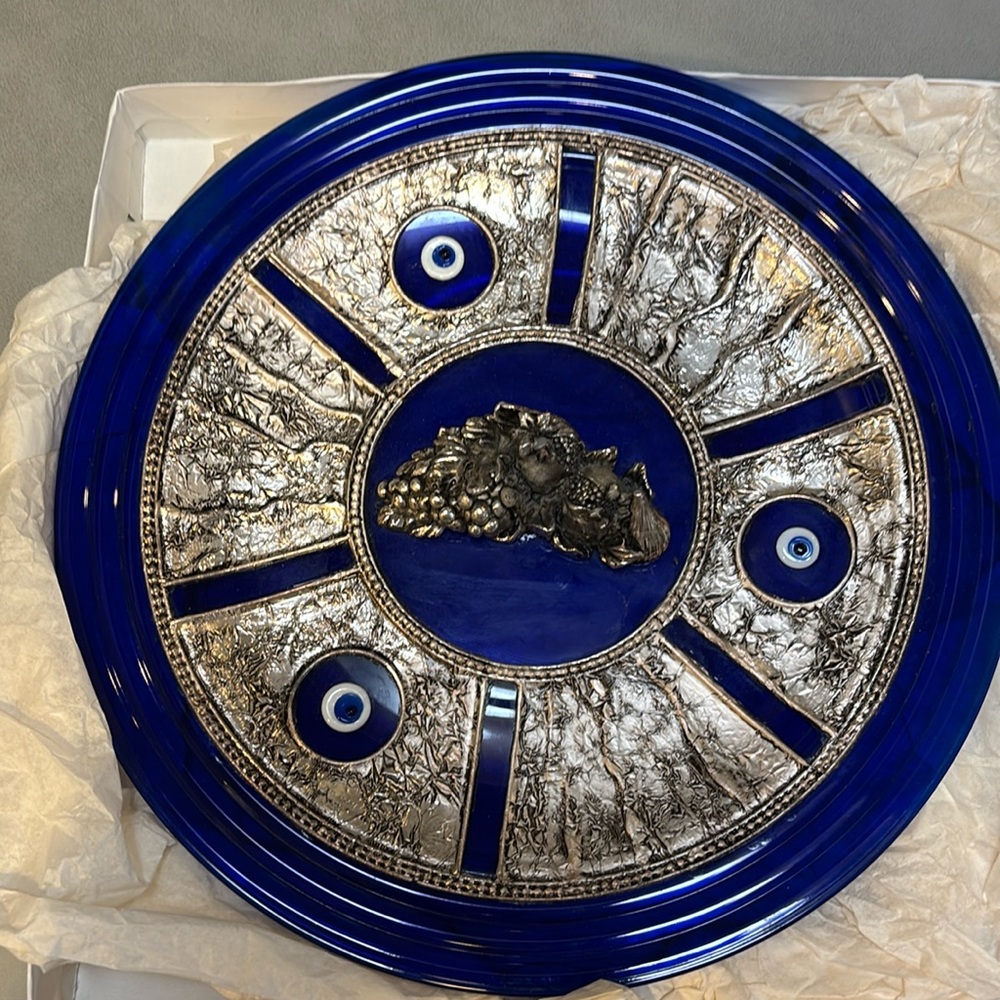 Turkish silver plated. EVIL EYE PLATE